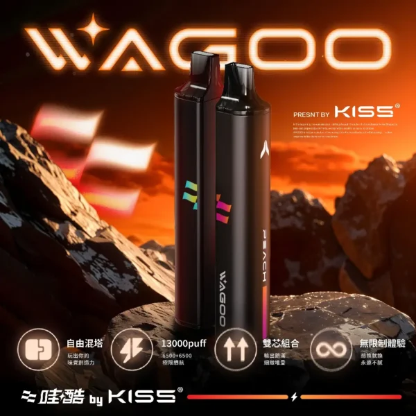 WAGOO 哇酷 KIS5 6500口拋棄式電子煙｜雙核心輸出 防漏油設計 台灣現貨