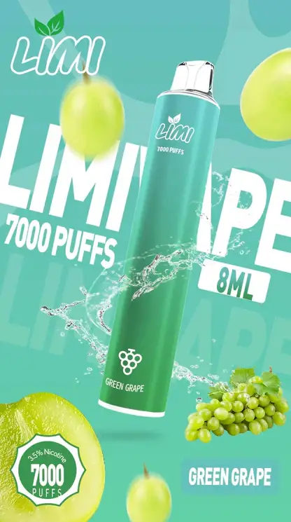 LIMI 7000口拋棄式電子煙｜3.5%尼古丁鹽 650mAh電池 LED發光設計 可充電式 台灣現貨
