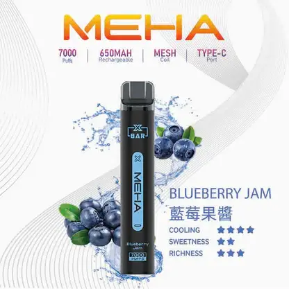 MEHA XBAR 拋棄式 7000口小黑條 (15) MEHA XBAR 魅嗨小黑條7000口拋棄式電子煙|3%尼古丁鹽 850mAh電池 Mesh霧化技術 台灣現貨