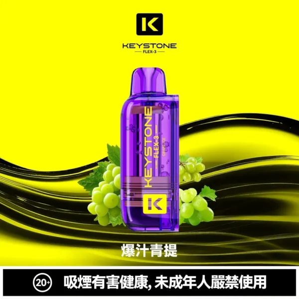 78b99205b2f582edfd0d1dea9e84524f-1024x1024.jpg KEYSTONE FLEX-3 鑰石 25000口磁吸換彈拋棄式電子煙套裝|22W/28W/40W三段功率調節 Mesh網狀芯 15ml透明油艙 1100mAh Type-C充電 台灣現貨【買一盒煙彈送主機】