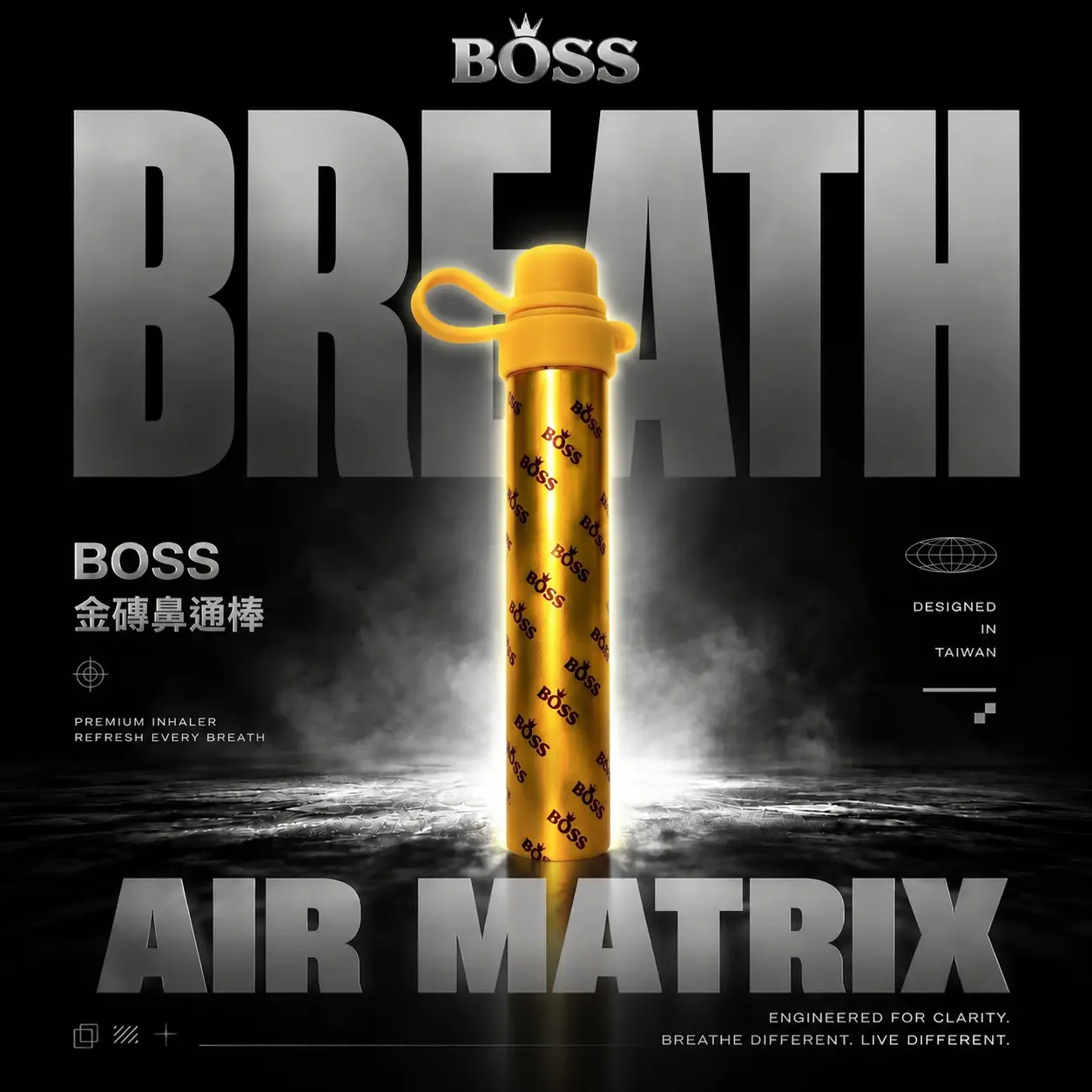 BOSS 泰國金磚鼻通器｜1000口霧化鼻吸棒 薄荷清新涼感 隨身便攜設計 日常醒神體驗 台灣現貨