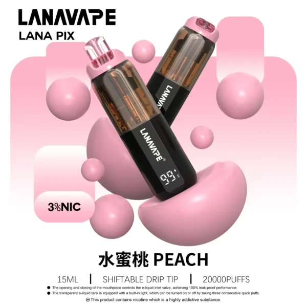 LANA PIX 閃光彈 20000口拋棄式電子煙｜可摺疊吸嘴設計 Mesh網芯爆汁口感 3%尼古丁鹽 15ml巨量儲油 Type-C充電 台灣現貨