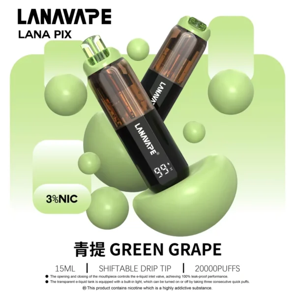 LANA PIX 閃光彈 20000口拋棄式電子煙｜可摺疊吸嘴設計 Mesh網芯爆汁口感 3%尼古丁鹽 15ml巨量儲油 Type-C充電 台灣現貨