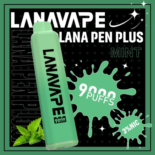 LANA PEN PLUS 9000口拋棄式電子煙｜3%尼古丁鹽黃金配比 15ml巨量儲油 Mesh網芯 Type-C充電 台灣現貨